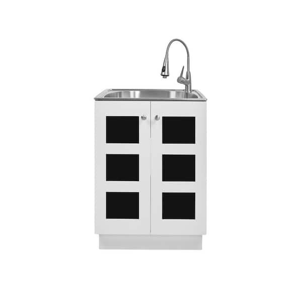 Glacier Bay 24 in. W x 21 in. D x 34 in. L Stainless Steel