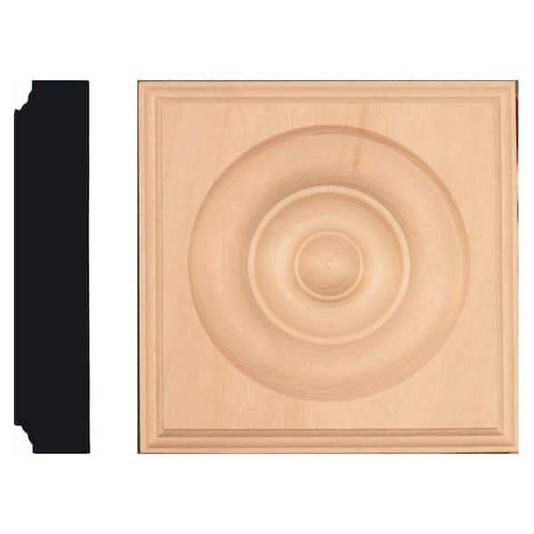 1-1/8 in. x 5-1/2 in. x 5-1/2 in. Basswood Wood Rosette Block Moulding