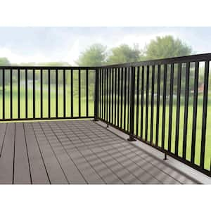 4 ft. Black Aluminum Deck Railing Wide Picket and Spacer Kit for 42 in. high system