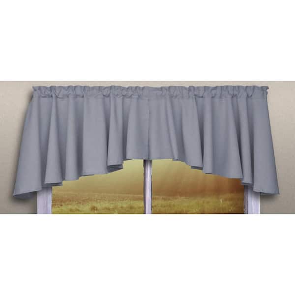 RICARDO Glasgow 62 in. W x 38 in. L Woven Rod Pocket Swags in Cornflower Blue (2-Pack)