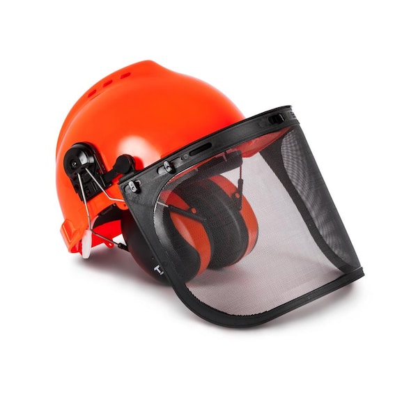 Chainsaw Safety Helmet UV Protection Hard Hat Safety Equipment Home Orange 