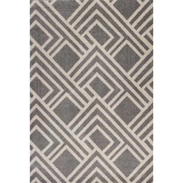 Nova Taupe 8 ft. x 10 ft. Chevron Modern Casual Outdoor Rug Area Rug