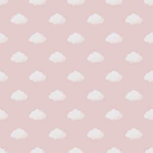 Little Explorers 2 Pink Classic Clouds Matte Finish Non-Pasted Non-Woven Wallpaper Roll