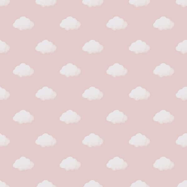 Unbranded Pink Little Explorers 2 Classic Clouds Matte Finish Non-Pasted Non-Woven Wallpaper Sample