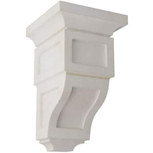 3-1/2 in. x 6 in. x 3-3/4 in. Chalk Dust White Mini Reyes Wood Vintage Decor Corbel