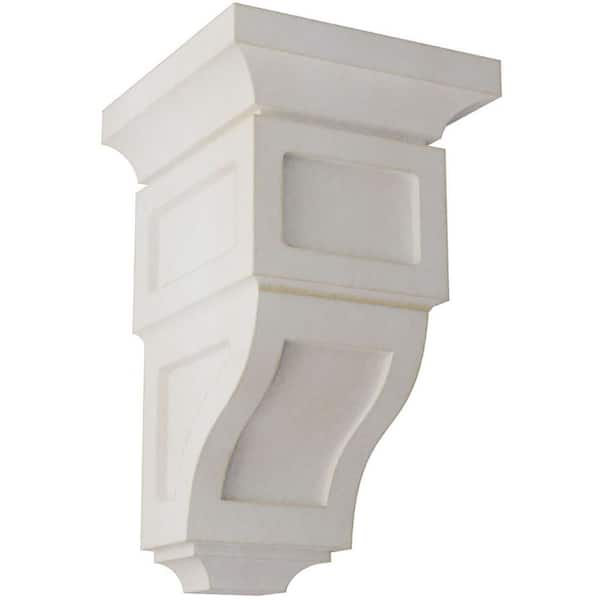 Ekena Millwork 3-1/2 in. x 6 in. x 3-3/4 in. Chalk Dust White Mini Reyes Wood Vintage Decor Corbel