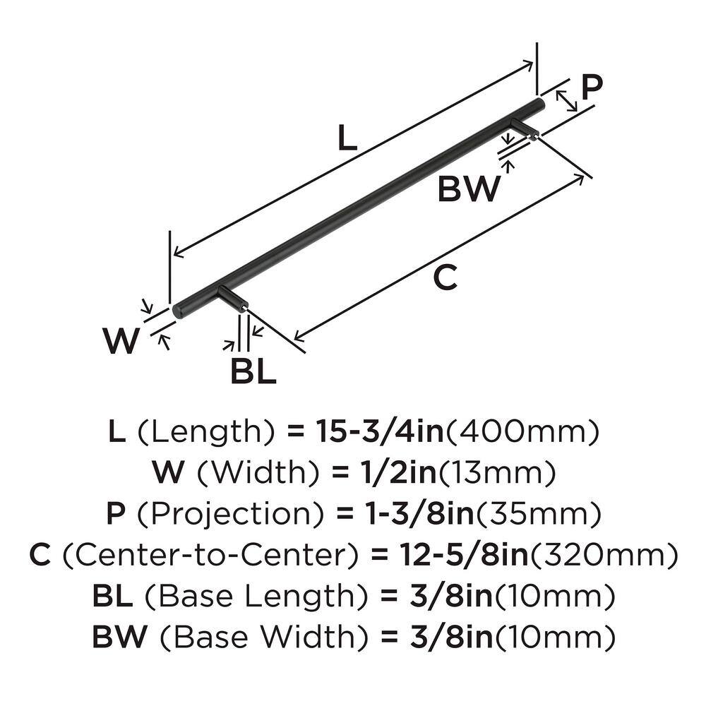 Matte Black Stainless Steel 12-5/8" Bar Pull