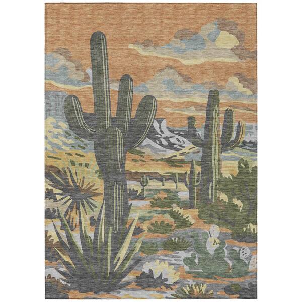 Chantille Machine Washable Indoor/Outdoor Abstract ACN2496 Copper 3 ft. x 5 ft. Area Rug