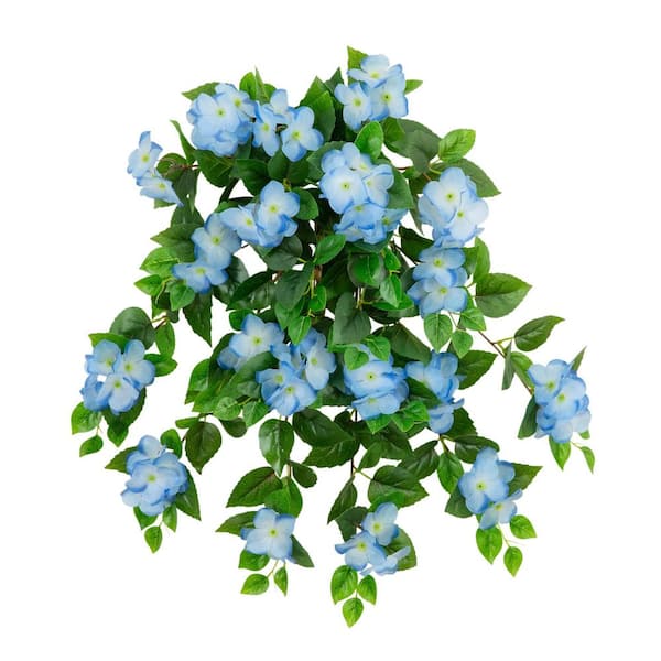Nearly Natural 24in. Blue UV Resistant Artificial Hydrangea