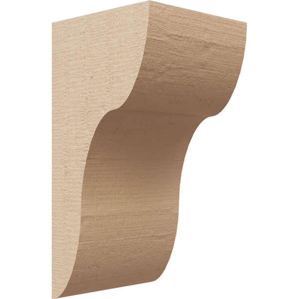 Ekena Millwork 4 in. x 8 in. x 4 in. Series 2 Wide Carmel Rough Cedar Woodgrain Timberthane Polyurethane Corbel, Primed Tan