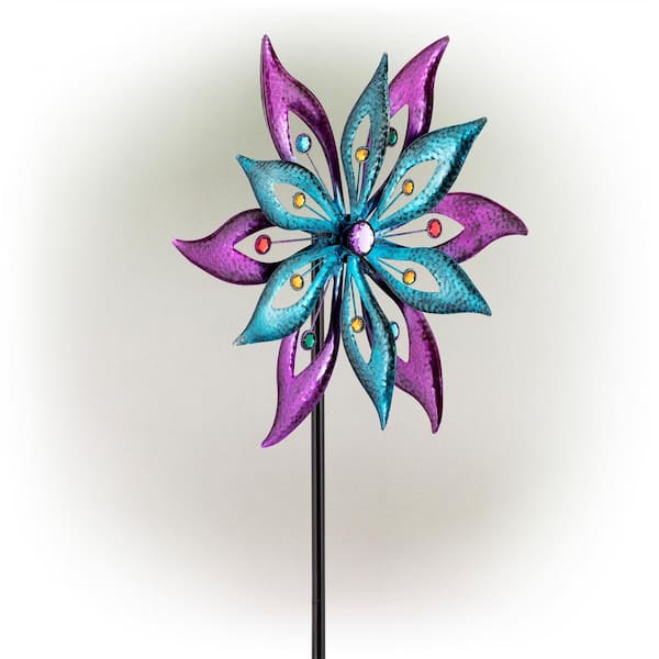 Buy Stainless Steel Pink Magic Kinetic Sculpture Floral Shape Wind Spinner  at ShopLC.