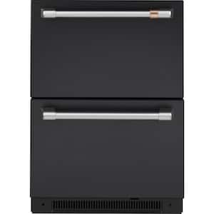 5.7 cu. ft. Built-in Undercounter Dual-Drawer Refrigerator in Matte Black, Fingerprint Resistant
