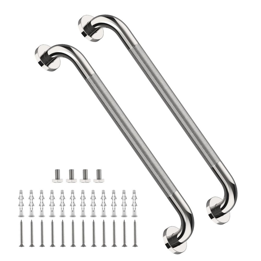 2-Pack 24 Inch Chrome Stainless Steel Shower Grab Bar Handles, 1.25 in Diameter Anti-Slip Knurled Bathroom Balance Bars price history on PriceWatchPro