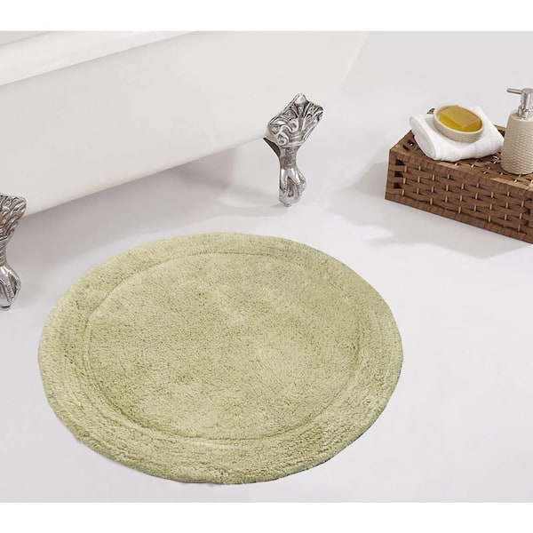 Waterford Collection 100% Cotton Tufted Non-Slip Bath Rug, 22 in. Round, Green
