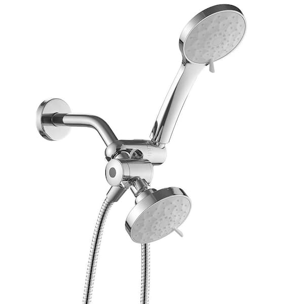 4-Spray Shower Faucet Set Handheld Shower and Rain Shower Separately or Together with High Pressure in Polished Chrome