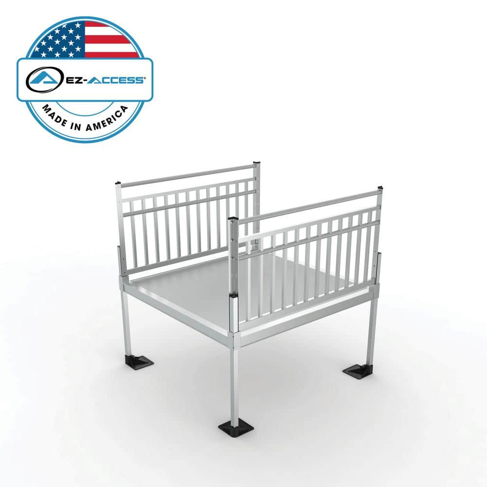 EZ-ACCESS PATHWAY 3G 5 ft. x 5 ft. Solid Aluminum Platform with Vertical Picket Handrails