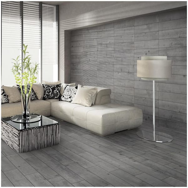 Timber Grey 6 in. x 24 in. Matte Porcelain Floor and Wall Tile Sample (0.93 sq. ft./Piece)