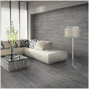 Timber Grey 6 in. x 24 in. Porcelain Floor and Wall Tile (14 sq. ft. / case)