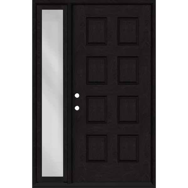 Regency 61 in. x 80 in. 8-Panel RHIS Onyx Mahogany Fiberglass Prehung Front Door with 16 in. SL with 6-9/16 Jamb