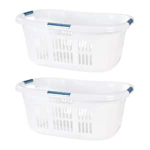 2.1 Bushel Small Hip-Hugger Portable Plastic Laundry Basket (2-Pack)