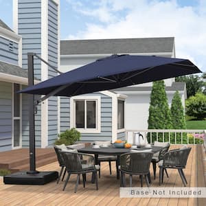 11 ft. Square Patio Umbrella Aluminum Large Cantilever Umbrella for Garden Deck Backyard Pool in Navy Blue