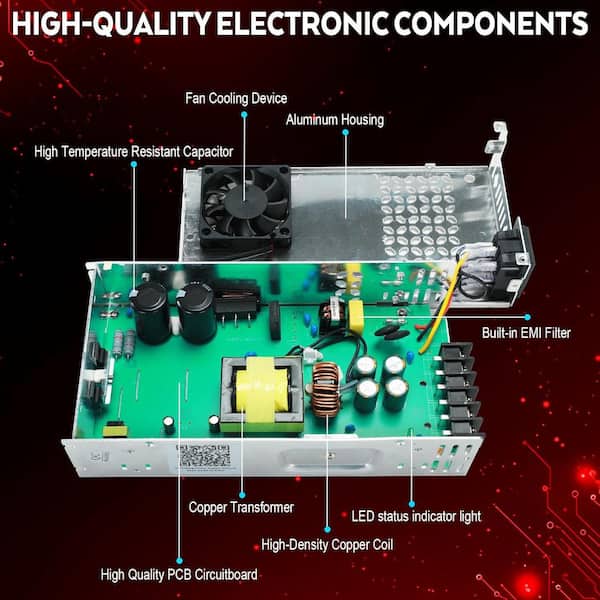 YICHUHAOXI Universal 24V 25A 600W DC Switching Power Supply with