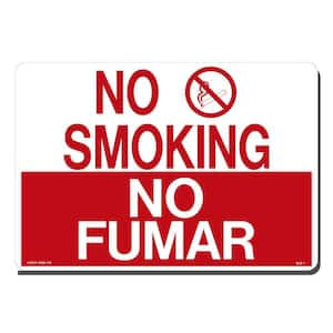 14 in. x 10 in. No Smoking - No Fumar Sign Printed on More Durable, Thicker, Longer Lasting Styrene Plastic