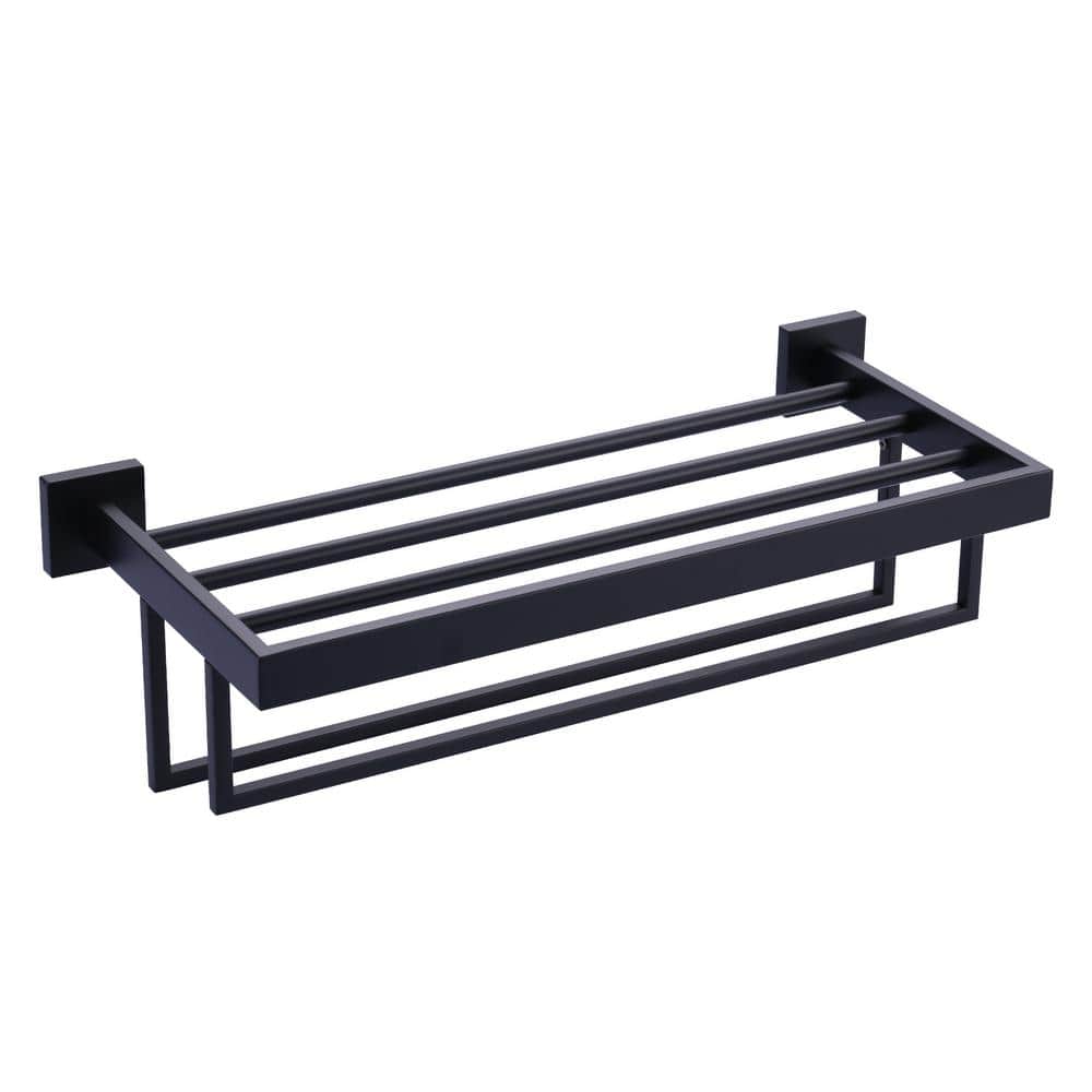 Matte Black 20 Inch Wall Mounted Double Towel Rack