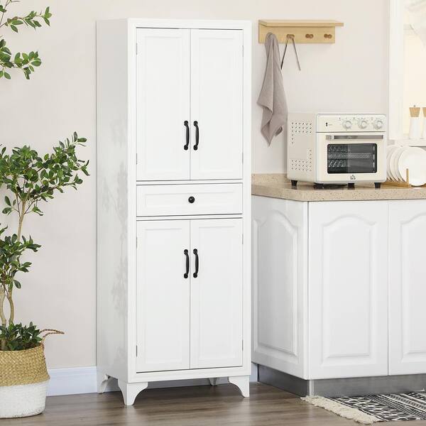 Kitchen Pantry Storage Cabinet with Drawer and Adjustable Shelves