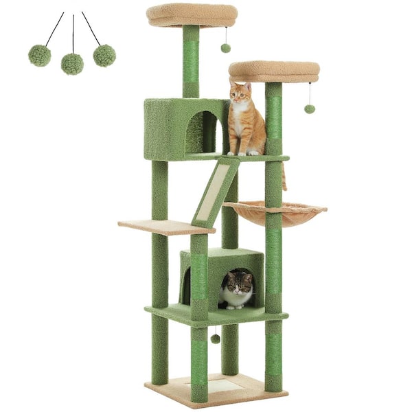 Foobrues 70.9 in. H Large Cat Tree for Indoor Cats, Multi-Level Cat ...