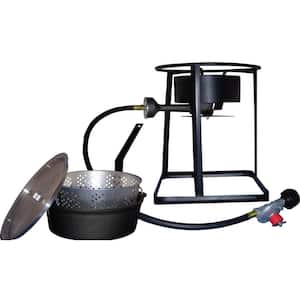 54,000 BTU Portable Propane Gas Outdoor Cooker with Cast Iron Dutch Oven and Aluminum Lid