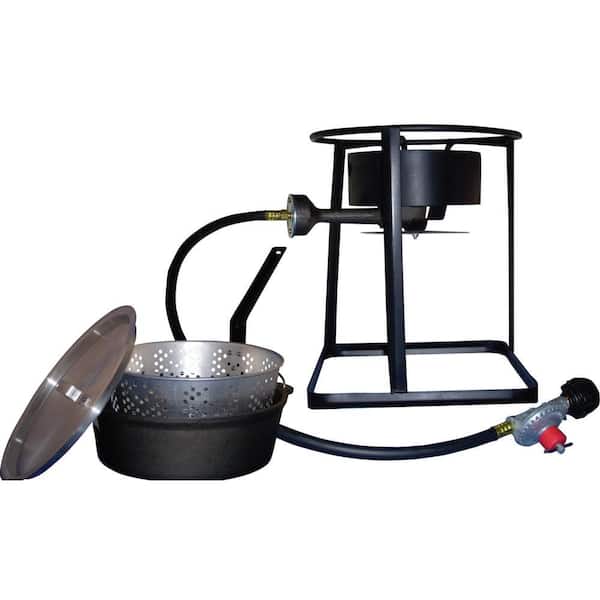 King Kooker 54,000 BTU Portable Propane Gas Outdoor Cooker with Cast Iron Dutch Oven and Aluminum Lid