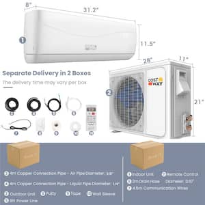 17 SEER2 9,000 BTU 0.75 Ton Ductless Mini Split Air Conditioner with Heat Pump 208/230V