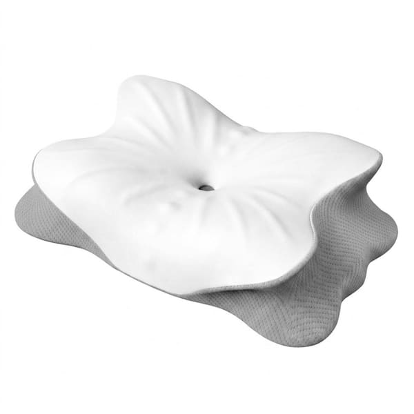 Cooling Cervical Neck Pillow for Pain Relief, Ergonomic Memory Foam Sleep Pillow for Neck Support, White