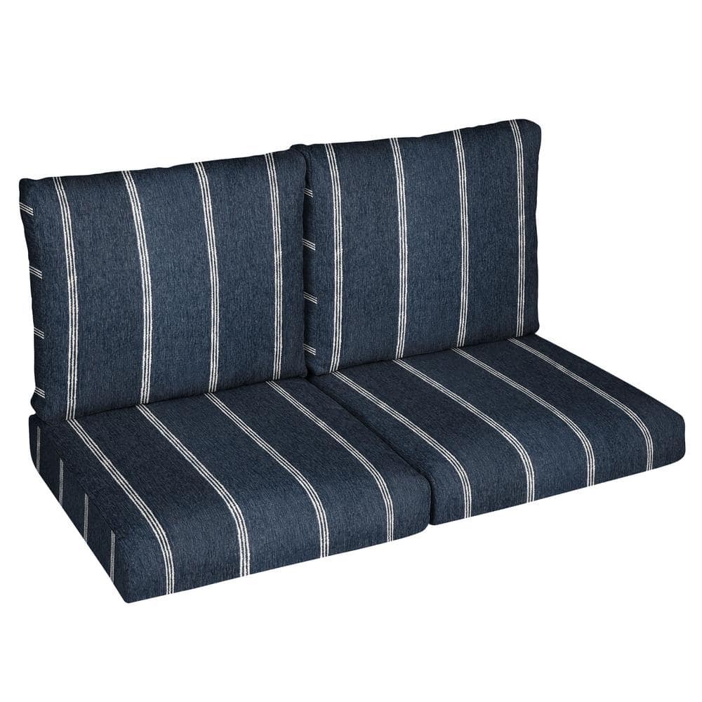 22.5 in. x 22.5 in. x 5 in. (4-Piece) Deep Seating Outdoor Loveseat Cushion in Sunbrella Lengthen Indigo price history on PriceWatchPro
