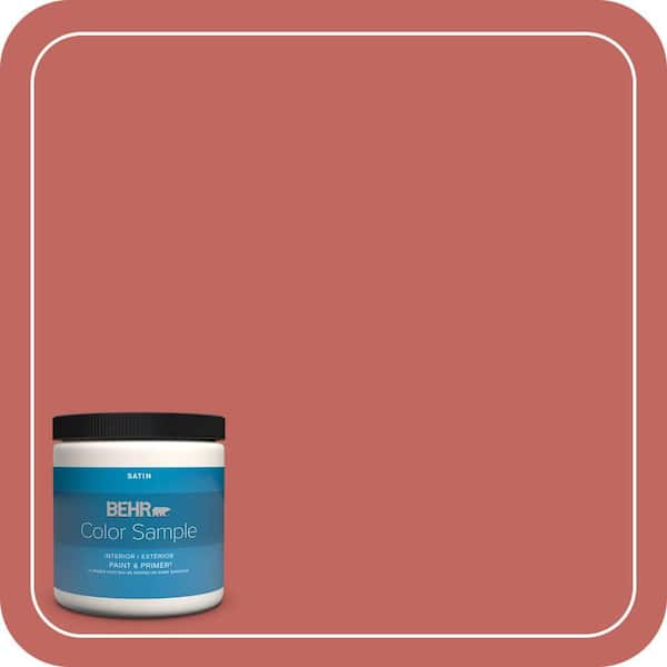 BEHR PREMIUM PLUS 8 oz. Home Decorators Collection #HDC-CL-10 Tapestry Red Satin Enamel Interior/Exterior Paint & Primer Color Sample