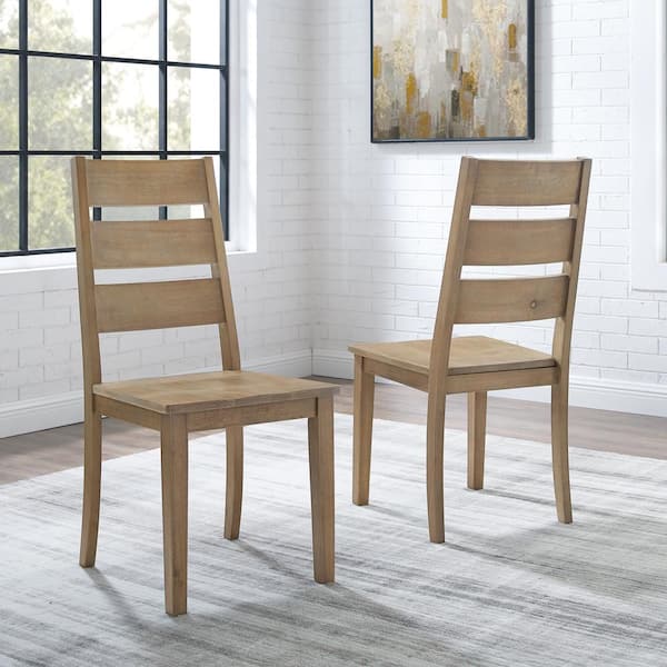 CROSLEY FURNITURE Joanna Rustic Brown Wooden Dining Chair Set of 4