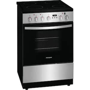 24 in. Freestanding Electric Range in Stainless Steel with 4 Smoothtop Burner Elements