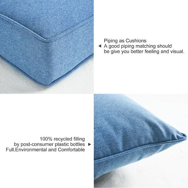 48-inch by 24-inch Twill Indoor Seat/Back Rocker Cushion (Cushion Only) -  48 x 24 - On Sale - Bed Bath & Beyond - 7967323