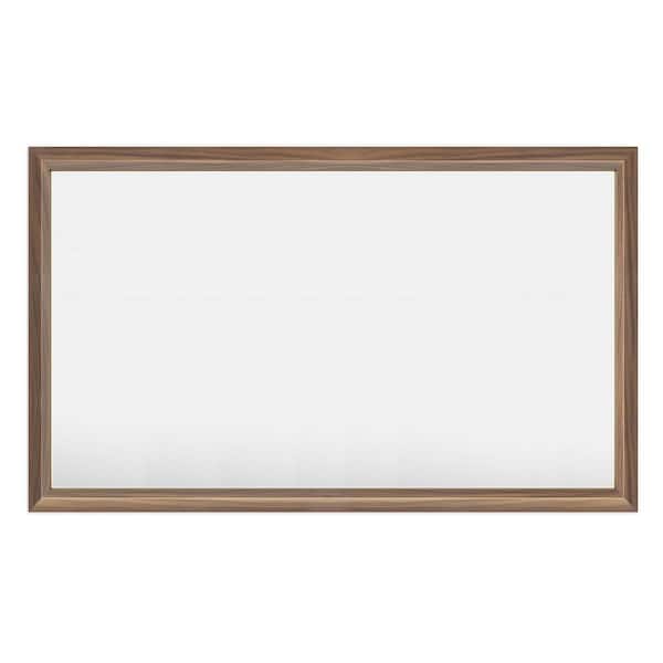 50 in. W x 30 in. H Rectangular Aluminum Alloy Framed and Tempered Glass Wall Bathroom Vanity Mirror in Dark Brown Wood