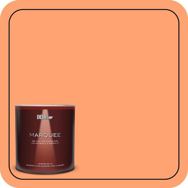 BEHR MARQUEE 1 qt. #P210-5 Cheerful Tangerine Matte Interior Paint & Primer