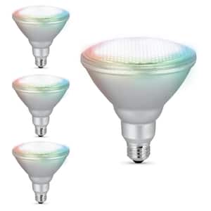 90-Watt Equivalent PAR38 Smart Wi-Fi Dimmable E26 LED Light Bulb Works w/Alexa/Google Home, RGB/Tunable White (4-Pack)