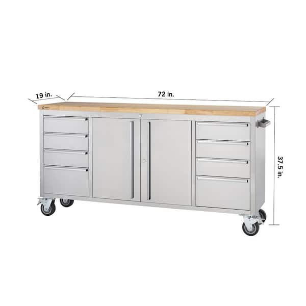 TRINITY 72 in. W x 19 in. D 8-Drawer Stainless-Steel Corner TRINITY 72 in. W x 19 in. D 8-Drawer Stainless-Steel Corner