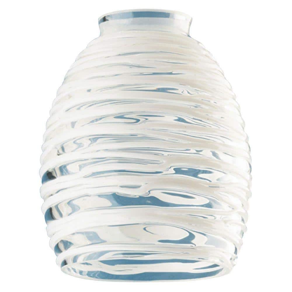 Westinghouse 5-3/4 in. Handblown Clear with White Rope Shade with 2-1/4 in.  Fitter and 4-5/8 in. Width 8131400 - The Home Depot