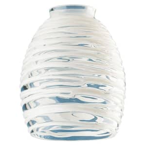 5-3/4 in. Handblown Clear with White Rope Shade with 2-1/4 in. Fitter and 4-5/8 in. Width