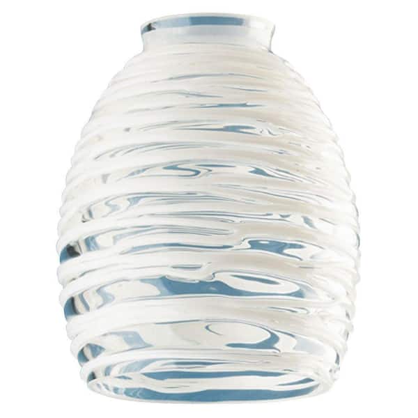 Westinghouse 5-3/4 in. Handblown Clear with White Rope Shade with 2-1/4 in. Fitter and 4-5/8 in. Width