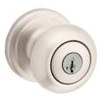 Juno Satin Nickel Entry Door Knob Featuring SmartKey Security with Microban Antimicrobial Technology