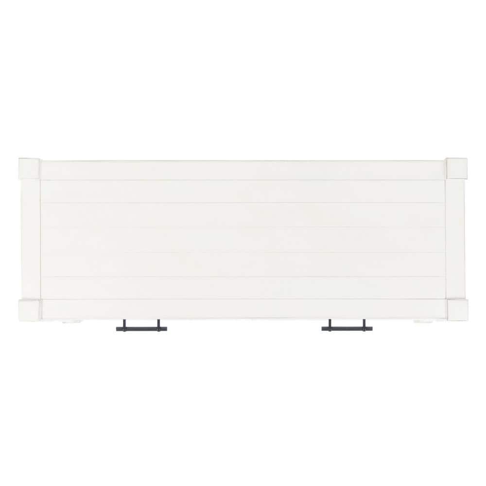 Elegant Distressed White Wood & Metal Console Table with Storage