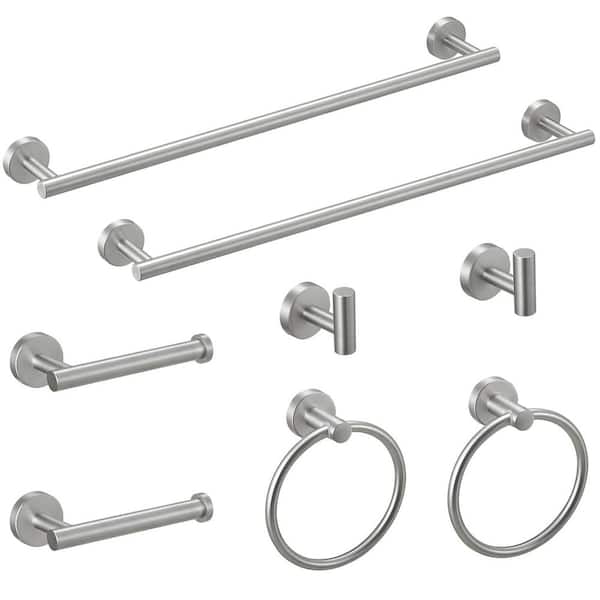 IHOMEadore 12-Piece Bath Hardware Set with Towel Ring Towel Hook Toilet Paper Holder Towel Bar Included in Polished Chrome