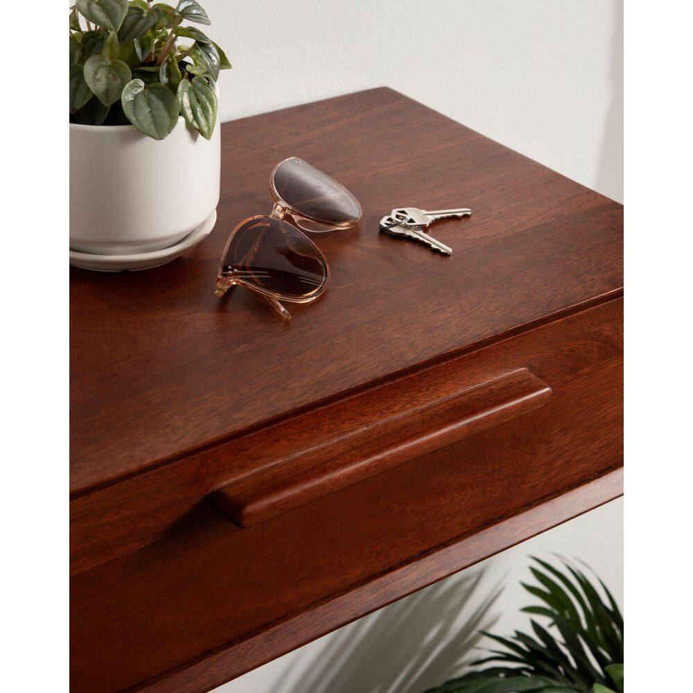 McCutcheon Handcrafted Mango Wood Floating Shelf in Walnut Brown